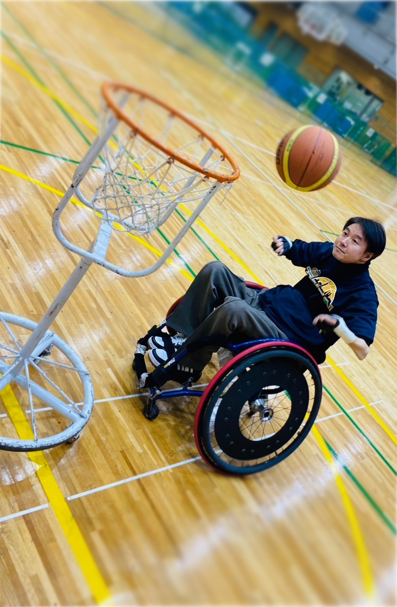 バスケをするご利用者様